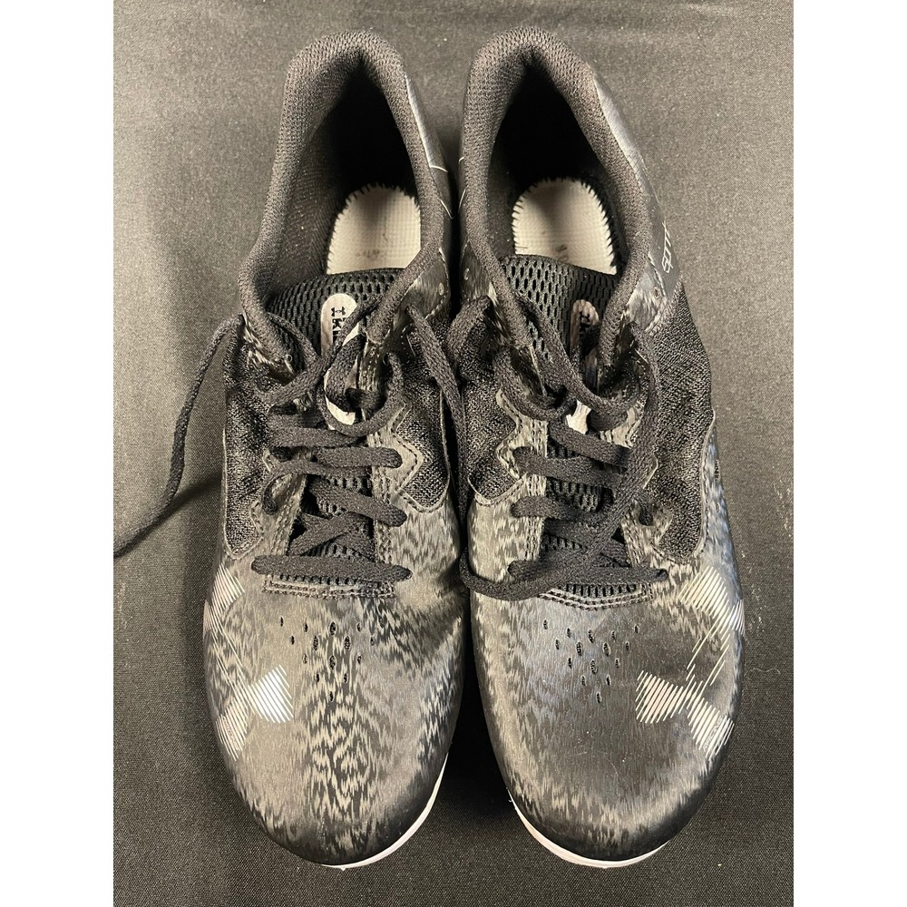 Under Armour Sprint Pro 3 Track Spikes Black White Mens 11 Womens 12.5 3025461